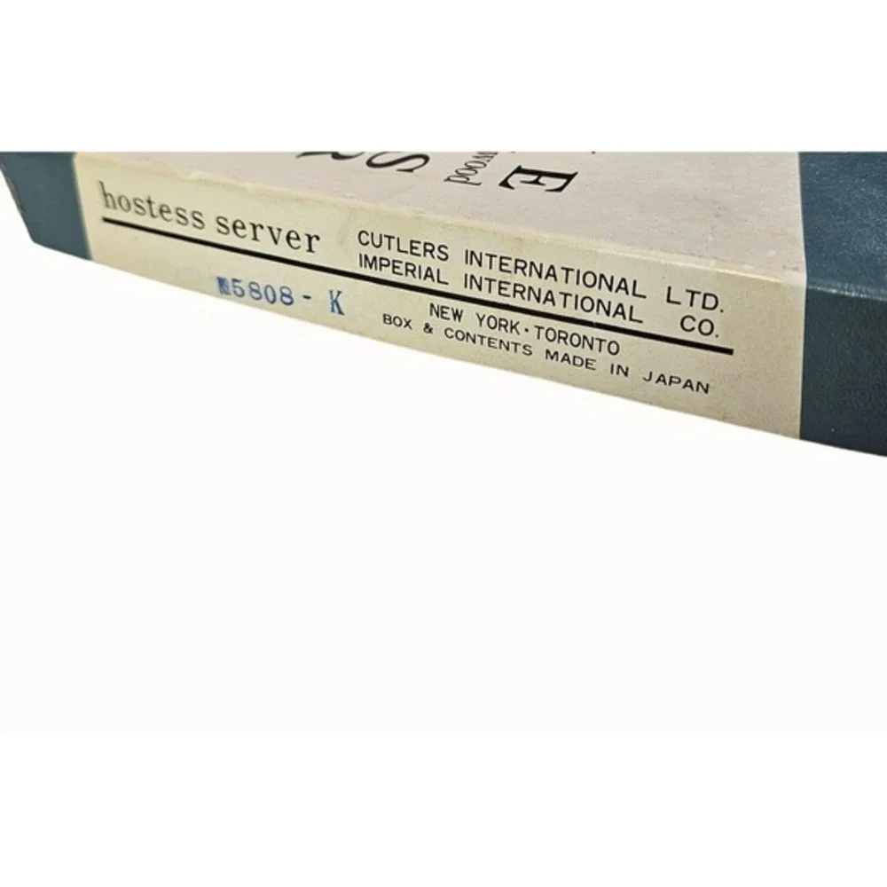 Cheese Board Set With Knife Ceramic Tile MCM‎ Hardwood Japan Mid Century Has Box